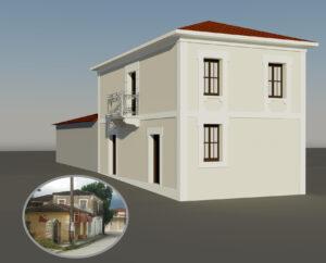 τρισιδάτατη απεικόνιση διώροφης κατοικίας